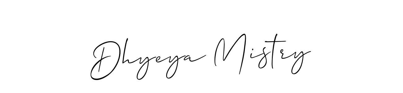 Create a beautiful signature design for name Dhyeya Mistry. With this signature (Allison_Script) fonts, you can make a handwritten signature for free. Dhyeya Mistry signature style 2 images and pictures png