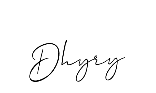 Create a beautiful signature design for name Dhyry. With this signature (Allison_Script) fonts, you can make a handwritten signature for free. Dhyry signature style 2 images and pictures png