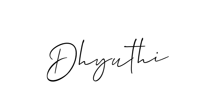 Similarly Allison_Script is the best handwritten signature design. Signature creator online .You can use it as an online autograph creator for name Dhyuthi. Dhyuthi signature style 2 images and pictures png