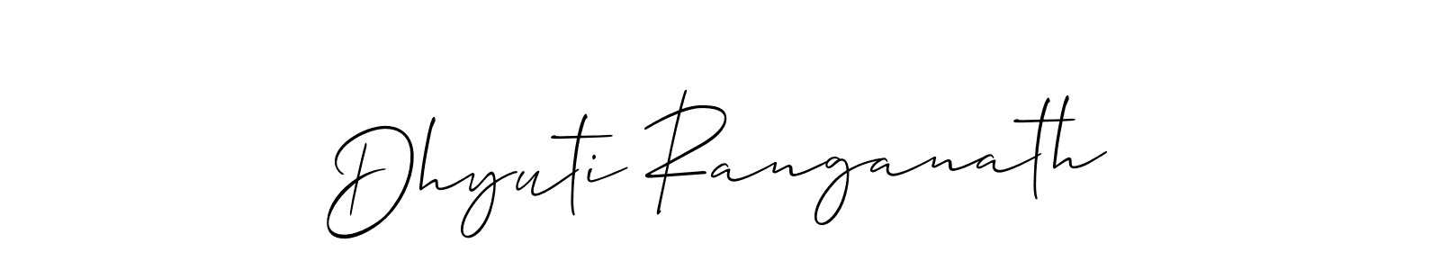 You should practise on your own different ways (Allison_Script) to write your name (Dhyuti Ranganath) in signature. don't let someone else do it for you. Dhyuti Ranganath signature style 2 images and pictures png