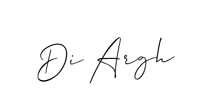 Make a beautiful signature design for name Di Argh. With this signature (Allison_Script) style, you can create a handwritten signature for free. Di Argh signature style 2 images and pictures png