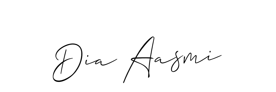 Make a beautiful signature design for name Dia Aasmi. With this signature (Allison_Script) style, you can create a handwritten signature for free. Dia Aasmi signature style 2 images and pictures png