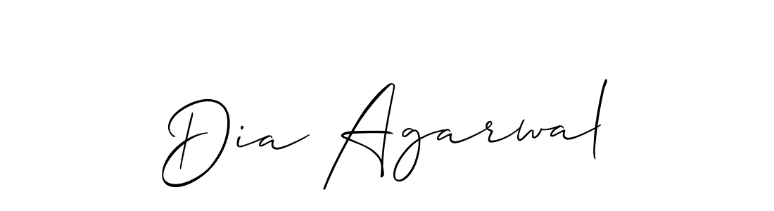 The best way (Allison_Script) to make a short signature is to pick only two or three words in your name. The name Dia Agarwal include a total of six letters. For converting this name. Dia Agarwal signature style 2 images and pictures png