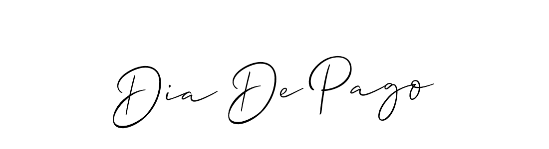 How to make Dia De Pago name signature. Use Allison_Script style for creating short signs online. This is the latest handwritten sign. Dia De Pago signature style 2 images and pictures png