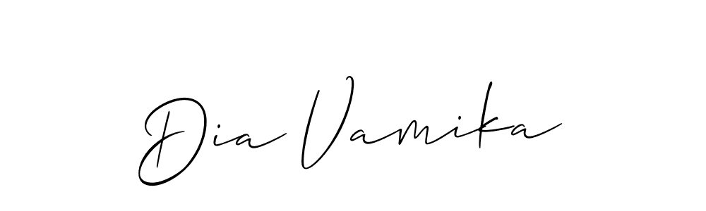 Make a beautiful signature design for name Dia Vamika. With this signature (Allison_Script) style, you can create a handwritten signature for free. Dia Vamika signature style 2 images and pictures png