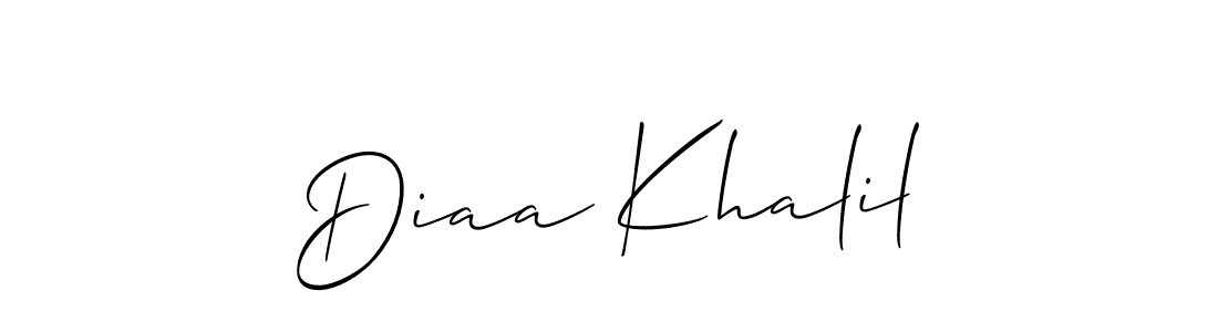 How to make Diaa Khalil name signature. Use Allison_Script style for creating short signs online. This is the latest handwritten sign. Diaa Khalil signature style 2 images and pictures png