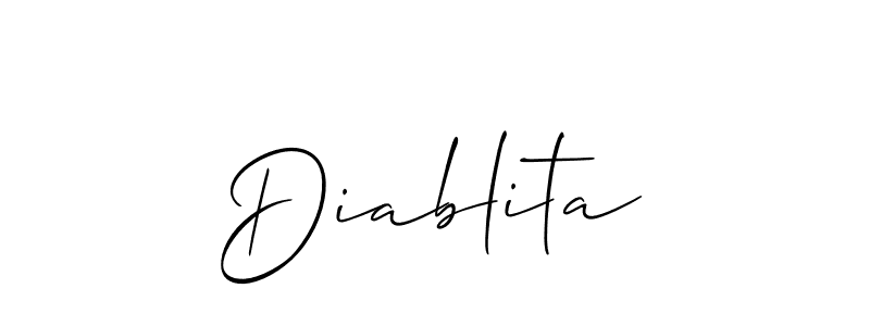 Use a signature maker to create a handwritten signature online. With this signature software, you can design (Allison_Script) your own signature for name Diablita. Diablita signature style 2 images and pictures png