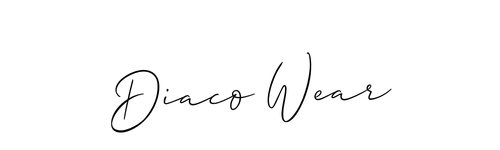 Once you've used our free online signature maker to create your best signature Allison_Script style, it's time to enjoy all of the benefits that Diaco Wear name signing documents. Diaco Wear signature style 2 images and pictures png