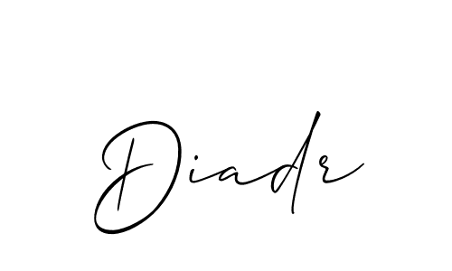 It looks lik you need a new signature style for name Diadr. Design unique handwritten (Allison_Script) signature with our free signature maker in just a few clicks. Diadr signature style 2 images and pictures png