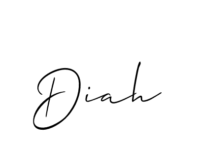 Also we have Diah name is the best signature style. Create professional handwritten signature collection using Allison_Script autograph style. Diah signature style 2 images and pictures png