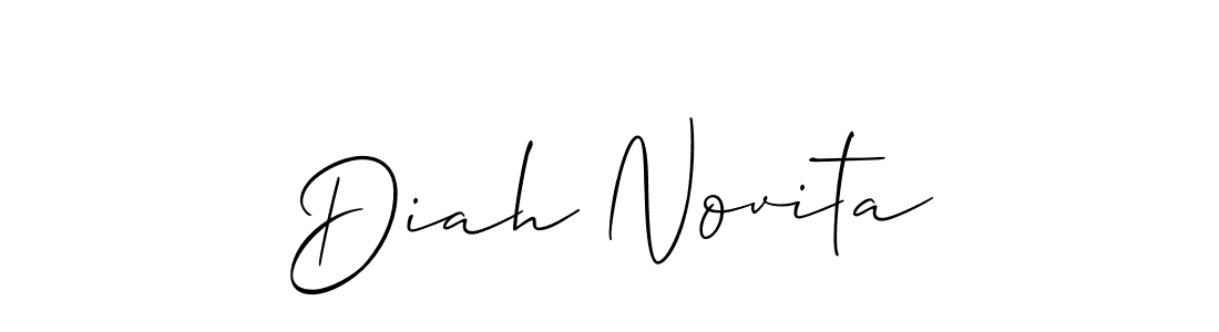 Make a beautiful signature design for name Diah Novita. With this signature (Allison_Script) style, you can create a handwritten signature for free. Diah Novita signature style 2 images and pictures png