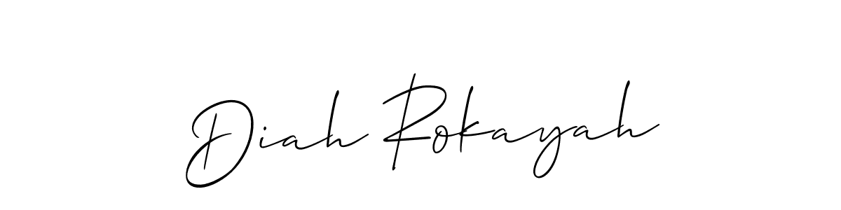 Also You can easily find your signature by using the search form. We will create Diah Rokayah name handwritten signature images for you free of cost using Allison_Script sign style. Diah Rokayah signature style 2 images and pictures png