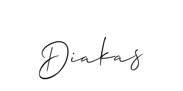 Make a beautiful signature design for name Diakas. With this signature (Allison_Script) style, you can create a handwritten signature for free. Diakas signature style 2 images and pictures png