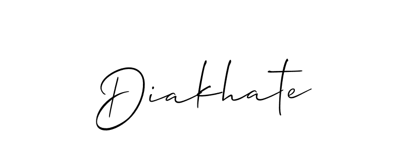 Use a signature maker to create a handwritten signature online. With this signature software, you can design (Allison_Script) your own signature for name Diakhate. Diakhate signature style 2 images and pictures png