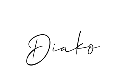 Diako stylish signature style. Best Handwritten Sign (Allison_Script) for my name. Handwritten Signature Collection Ideas for my name Diako. Diako signature style 2 images and pictures png