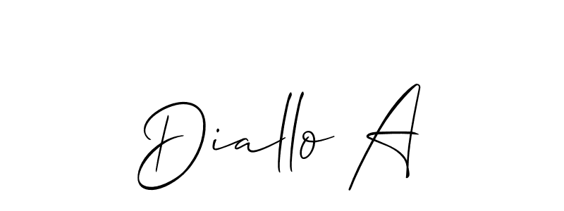 Also You can easily find your signature by using the search form. We will create Diallo A name handwritten signature images for you free of cost using Allison_Script sign style. Diallo A signature style 2 images and pictures png