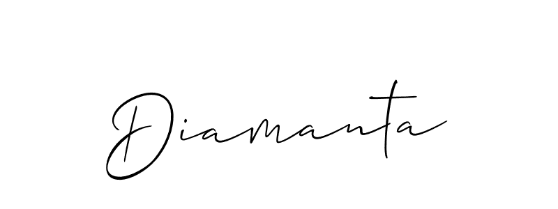 The best way (Allison_Script) to make a short signature is to pick only two or three words in your name. The name Diamanta include a total of six letters. For converting this name. Diamanta signature style 2 images and pictures png