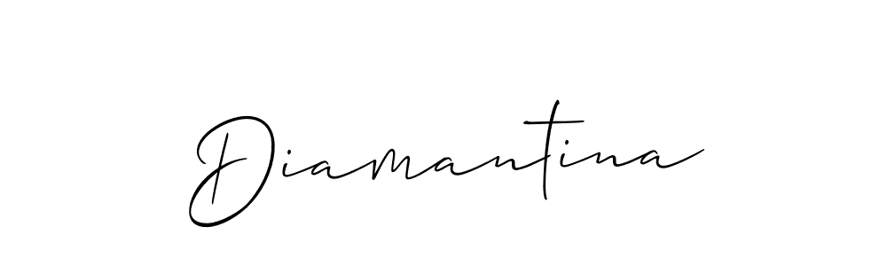 Use a signature maker to create a handwritten signature online. With this signature software, you can design (Allison_Script) your own signature for name Diamantina. Diamantina signature style 2 images and pictures png