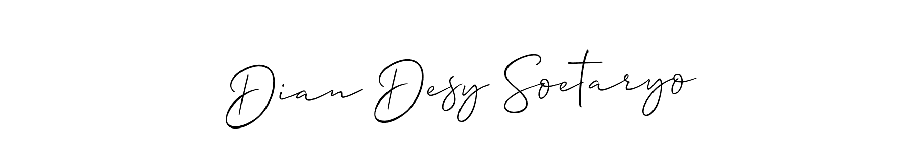 Also You can easily find your signature by using the search form. We will create Dian Desy Soetaryo name handwritten signature images for you free of cost using Allison_Script sign style. Dian Desy Soetaryo signature style 2 images and pictures png
