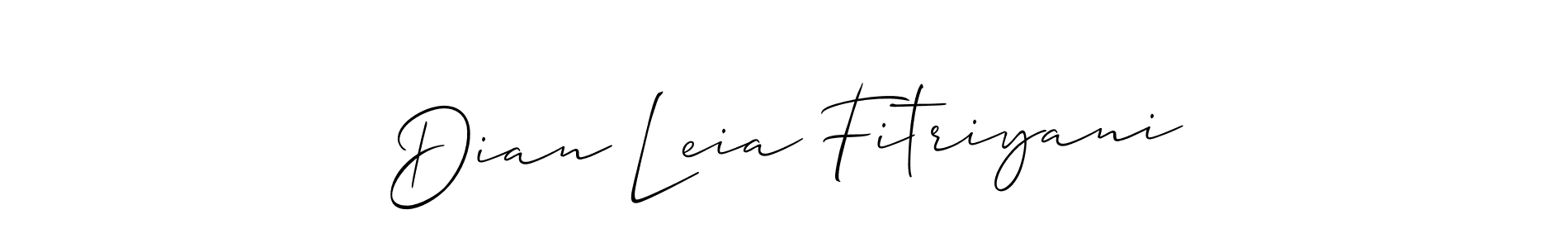 if you are searching for the best signature style for your name Dian Leia Fitriyani. so please give up your signature search. here we have designed multiple signature styles  using Allison_Script. Dian Leia Fitriyani signature style 2 images and pictures png