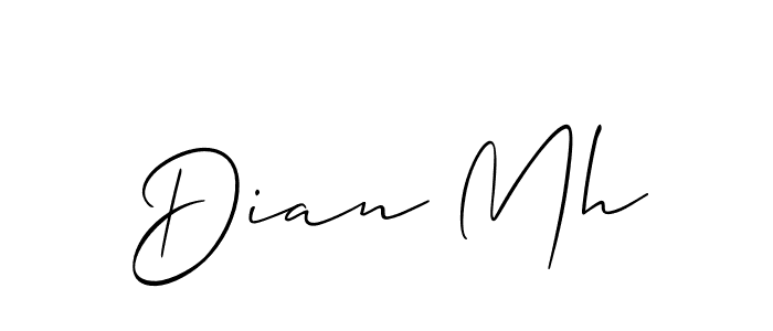Create a beautiful signature design for name Dian Mh. With this signature (Allison_Script) fonts, you can make a handwritten signature for free. Dian Mh signature style 2 images and pictures png