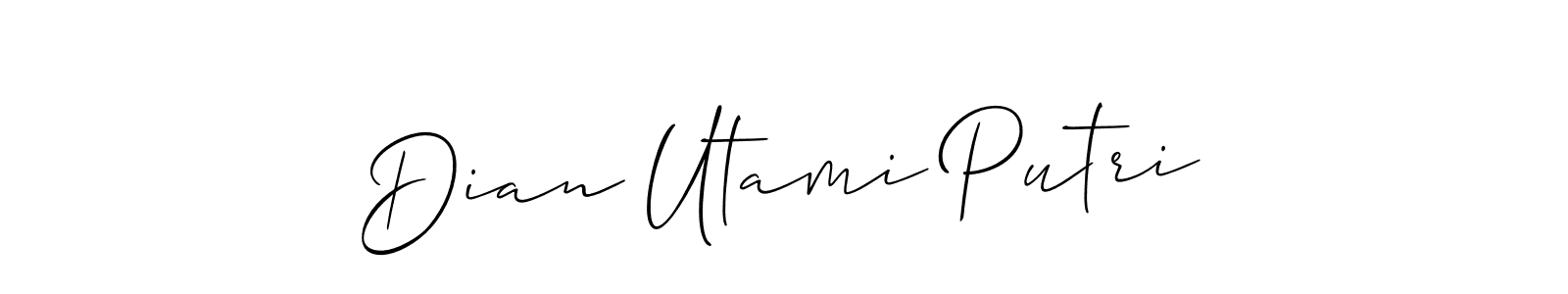 Make a beautiful signature design for name Dian Utami Putri. With this signature (Allison_Script) style, you can create a handwritten signature for free. Dian Utami Putri signature style 2 images and pictures png