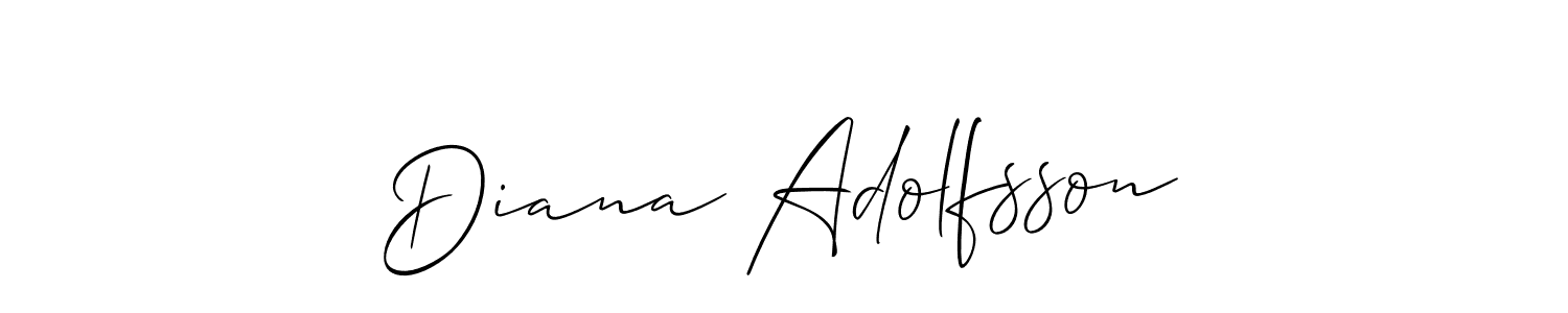 Create a beautiful signature design for name Diana Adolfsson. With this signature (Allison_Script) fonts, you can make a handwritten signature for free. Diana Adolfsson signature style 2 images and pictures png