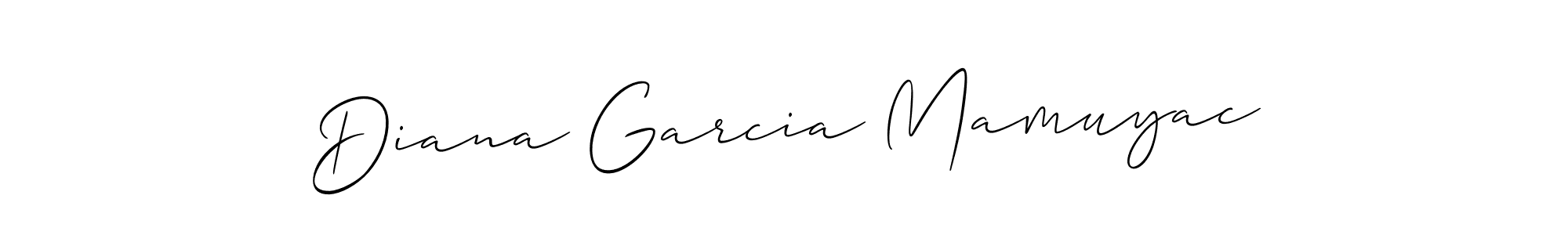 Use a signature maker to create a handwritten signature online. With this signature software, you can design (Allison_Script) your own signature for name Diana Garcia Mamuyac. Diana Garcia Mamuyac signature style 2 images and pictures png