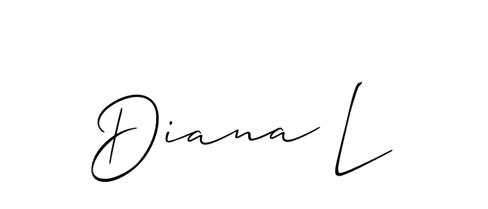 Allison_Script is a professional signature style that is perfect for those who want to add a touch of class to their signature. It is also a great choice for those who want to make their signature more unique. Get Diana L name to fancy signature for free. Diana L signature style 2 images and pictures png