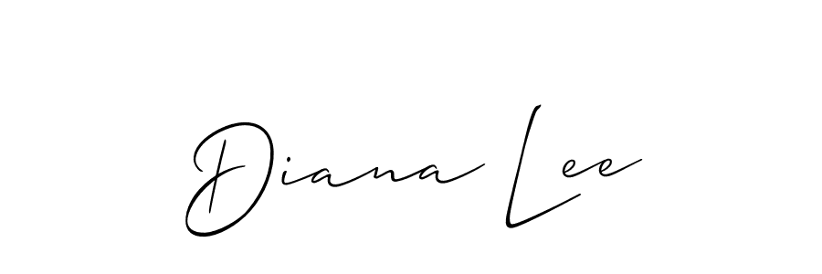 The best way (Allison_Script) to make a short signature is to pick only two or three words in your name. The name Diana Lee include a total of six letters. For converting this name. Diana Lee signature style 2 images and pictures png