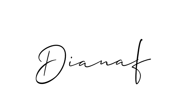 Use a signature maker to create a handwritten signature online. With this signature software, you can design (Allison_Script) your own signature for name Dianaf. Dianaf signature style 2 images and pictures png