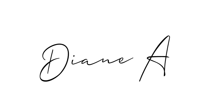 Also we have Diane A name is the best signature style. Create professional handwritten signature collection using Allison_Script autograph style. Diane A signature style 2 images and pictures png