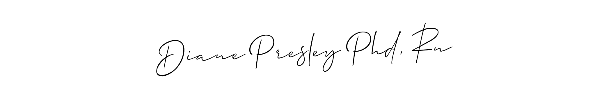 Also You can easily find your signature by using the search form. We will create Diane Presley Phd, Rn name handwritten signature images for you free of cost using Allison_Script sign style. Diane Presley Phd, Rn signature style 2 images and pictures png