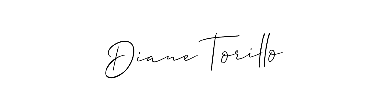 How to make Diane Torillo name signature. Use Allison_Script style for creating short signs online. This is the latest handwritten sign. Diane Torillo signature style 2 images and pictures png
