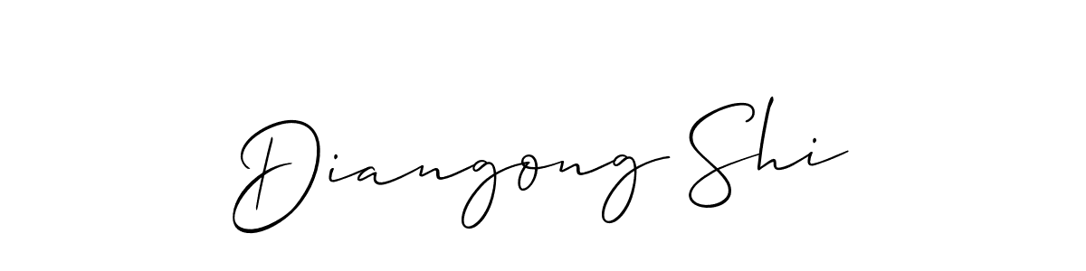 How to make Diangong Shi name signature. Use Allison_Script style for creating short signs online. This is the latest handwritten sign. Diangong Shi signature style 2 images and pictures png
