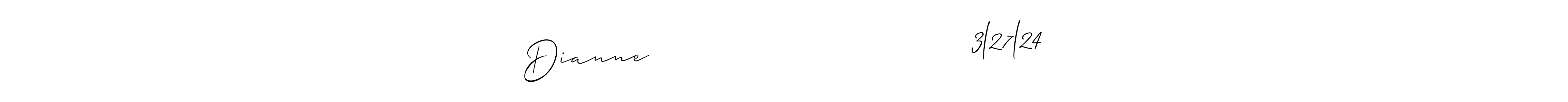 Make a short Dianne                                 3l27l24 signature style. Manage your documents anywhere anytime using Allison_Script. Create and add eSignatures, submit forms, share and send files easily. Dianne                                 3l27l24 signature style 2 images and pictures png