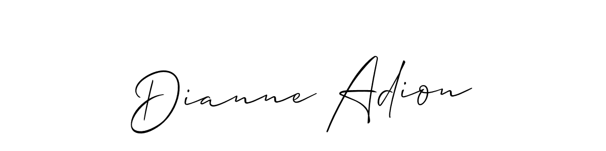 How to make Dianne Adion name signature. Use Allison_Script style for creating short signs online. This is the latest handwritten sign. Dianne Adion signature style 2 images and pictures png
