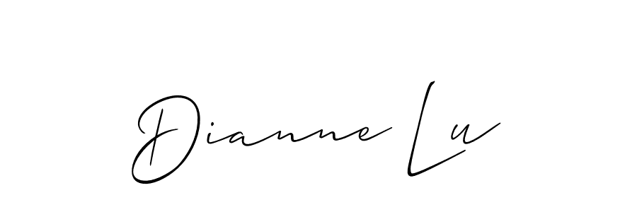 Use a signature maker to create a handwritten signature online. With this signature software, you can design (Allison_Script) your own signature for name Dianne Lu. Dianne Lu signature style 2 images and pictures png
