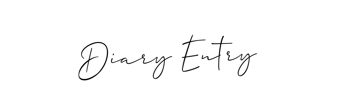 It looks lik you need a new signature style for name Diary Entry. Design unique handwritten (Allison_Script) signature with our free signature maker in just a few clicks. Diary Entry signature style 2 images and pictures png