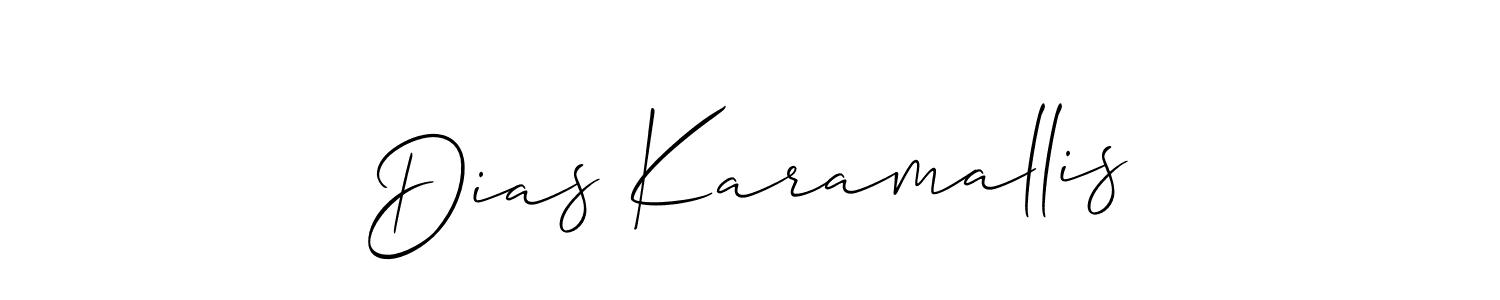Use a signature maker to create a handwritten signature online. With this signature software, you can design (Allison_Script) your own signature for name Dias Karamallis. Dias Karamallis signature style 2 images and pictures png