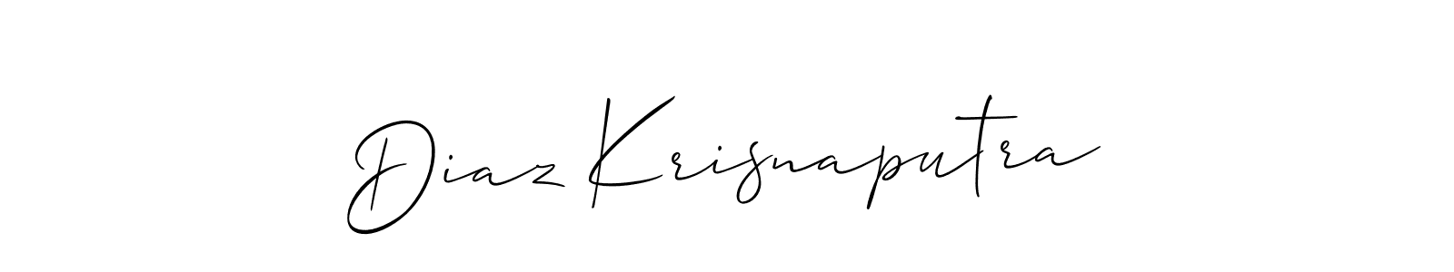 How to make Diaz Krisnaputra name signature. Use Allison_Script style for creating short signs online. This is the latest handwritten sign. Diaz Krisnaputra signature style 2 images and pictures png