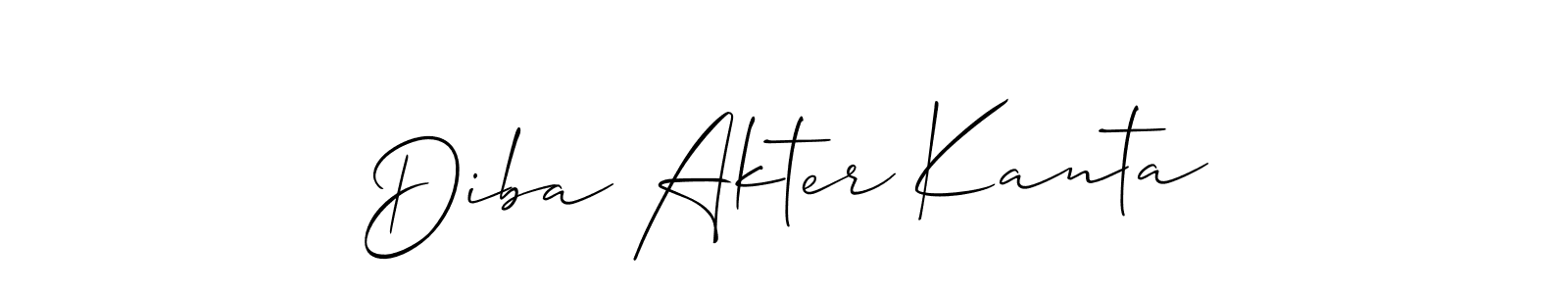 This is the best signature style for the Diba Akter Kanta name. Also you like these signature font (Allison_Script). Mix name signature. Diba Akter Kanta signature style 2 images and pictures png
