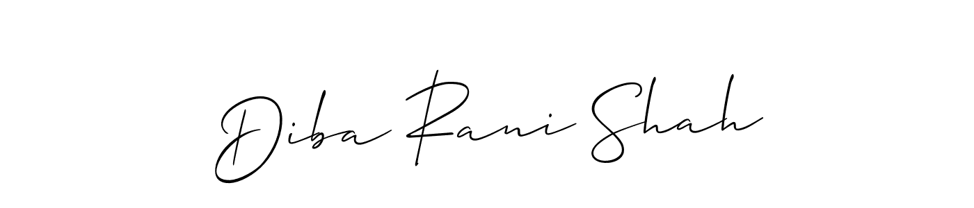 Also You can easily find your signature by using the search form. We will create Diba Rani Shah name handwritten signature images for you free of cost using Allison_Script sign style. Diba Rani Shah signature style 2 images and pictures png