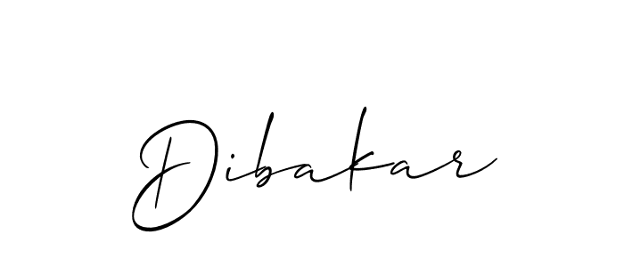Design your own signature with our free online signature maker. With this signature software, you can create a handwritten (Allison_Script) signature for name Dibakar. Dibakar signature style 2 images and pictures png