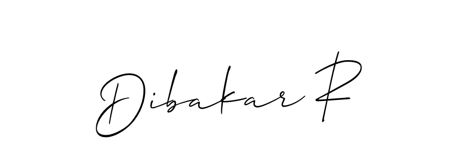 The best way (Allison_Script) to make a short signature is to pick only two or three words in your name. The name Dibakar R include a total of six letters. For converting this name. Dibakar R signature style 2 images and pictures png