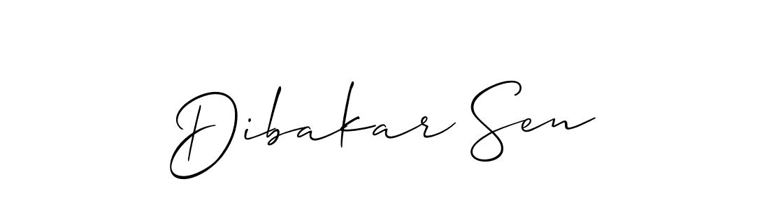 Create a beautiful signature design for name Dibakar Sen. With this signature (Allison_Script) fonts, you can make a handwritten signature for free. Dibakar Sen signature style 2 images and pictures png