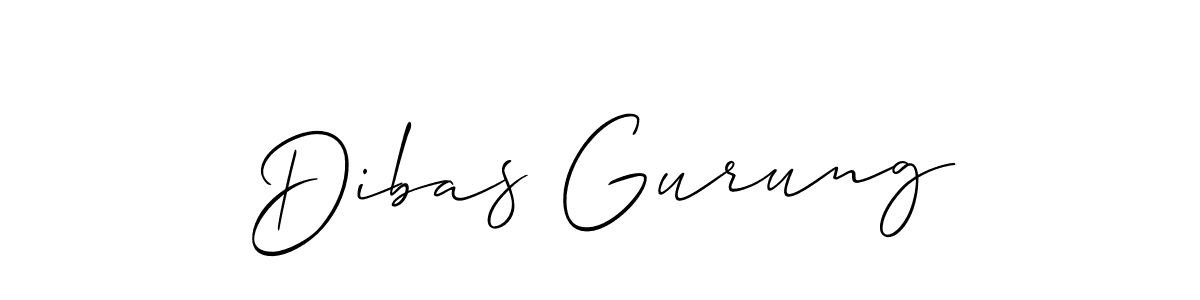 Make a beautiful signature design for name Dibas Gurung. With this signature (Allison_Script) style, you can create a handwritten signature for free. Dibas Gurung signature style 2 images and pictures png