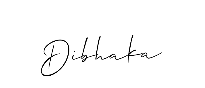 Create a beautiful signature design for name Dibhaka. With this signature (Allison_Script) fonts, you can make a handwritten signature for free. Dibhaka signature style 2 images and pictures png