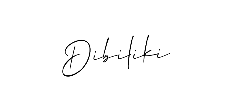 Design your own signature with our free online signature maker. With this signature software, you can create a handwritten (Allison_Script) signature for name Dibiliki. Dibiliki signature style 2 images and pictures png