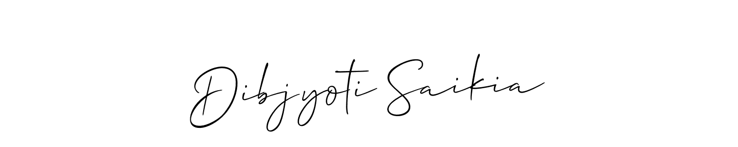 Make a beautiful signature design for name Dibjyoti Saikia. With this signature (Allison_Script) style, you can create a handwritten signature for free. Dibjyoti Saikia signature style 2 images and pictures png